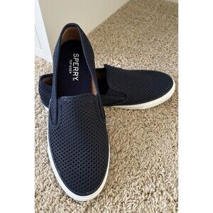 Sperry Seaside Top Sider Boat Shoes Womens Size 8 Navy Slip On Casual Sneakers